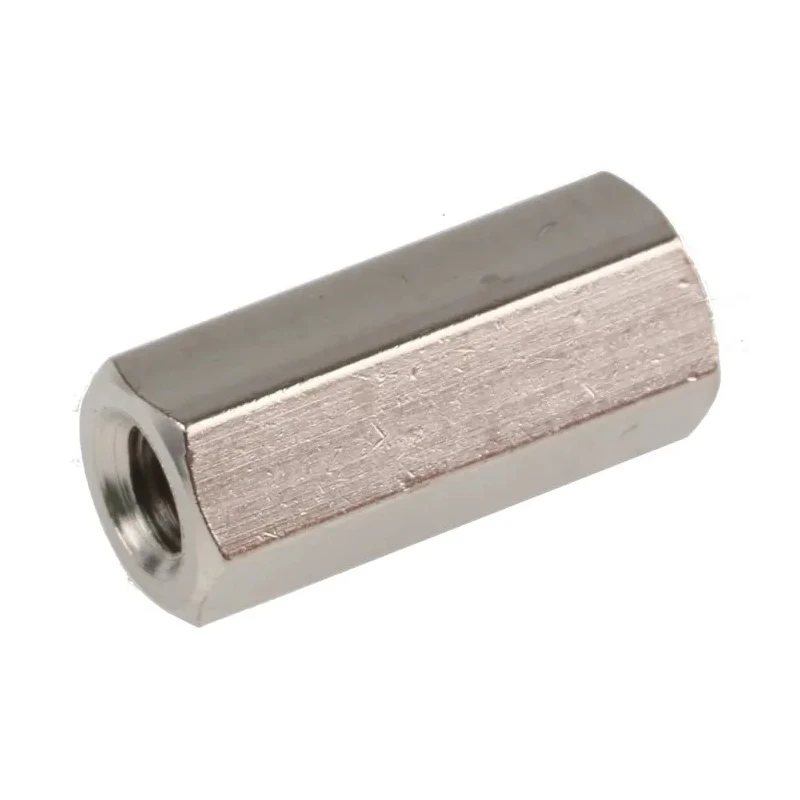 Essentra Brass Hexagonal Standoff Female/Female M3 Thread Size, 12 mm Length, Nickel Finish 301312040050