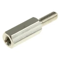 Essentra M3 Brass Hexagonal Standoff with 12 mm Body and 8 mm Stud, Nickel Finish 304312040050
