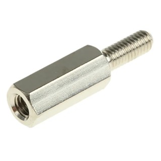 Essentra M3 Brass Hexagonal Standoff with 12 mm Body and 8 mm Stud, Nickel Finish 304312040050