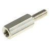Essentra M3 Brass Hexagonal Standoff with 12 mm Body and 8 mm Stud, Nickel Finish 304312040050