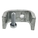 Unistrut Galvanised Steel Beam Clamp C Clamp 50mm Width 63mm Height M12 Bolt Size P 1271