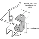Unistrut Galvanised Steel Beam Clamp C Clamp 50mm Width 63mm Height M12 Bolt Size P 1271