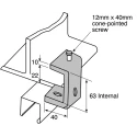 Unistrut Galvanised Steel Beam Clamp C Clamp 50mm Width 63mm Height M12 Bolt Size P 1271