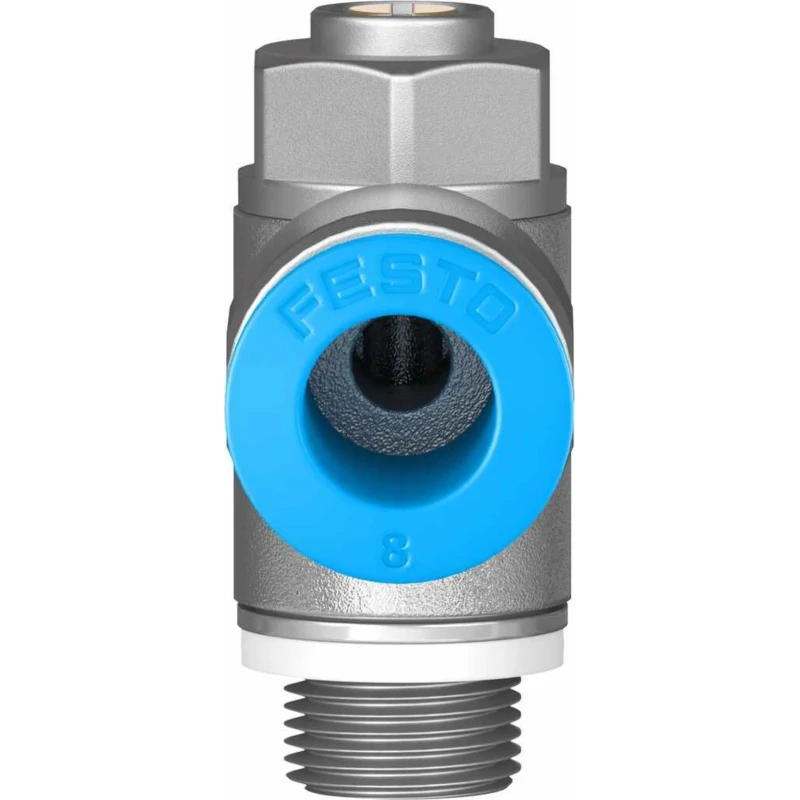 Festo GRLA Series Flow Controller Exhaust Valve Threaded ISO 1179-1 and ISO 228-1 1 bar 150°C GRLA-1/8-QS-8-D