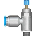 Festo GRLA Series Flow Controller Exhaust Valve Nickel Plated Brass Stainless Steel, 534337, Threaded GRLA-1/8-QS-8-RS-D