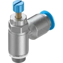 Festo GRLA Series Flow Controller Exhaust Valve Nickel Plated Brass Stainless Steel, 534337, Threaded GRLA-1/8-QS-8-RS-D