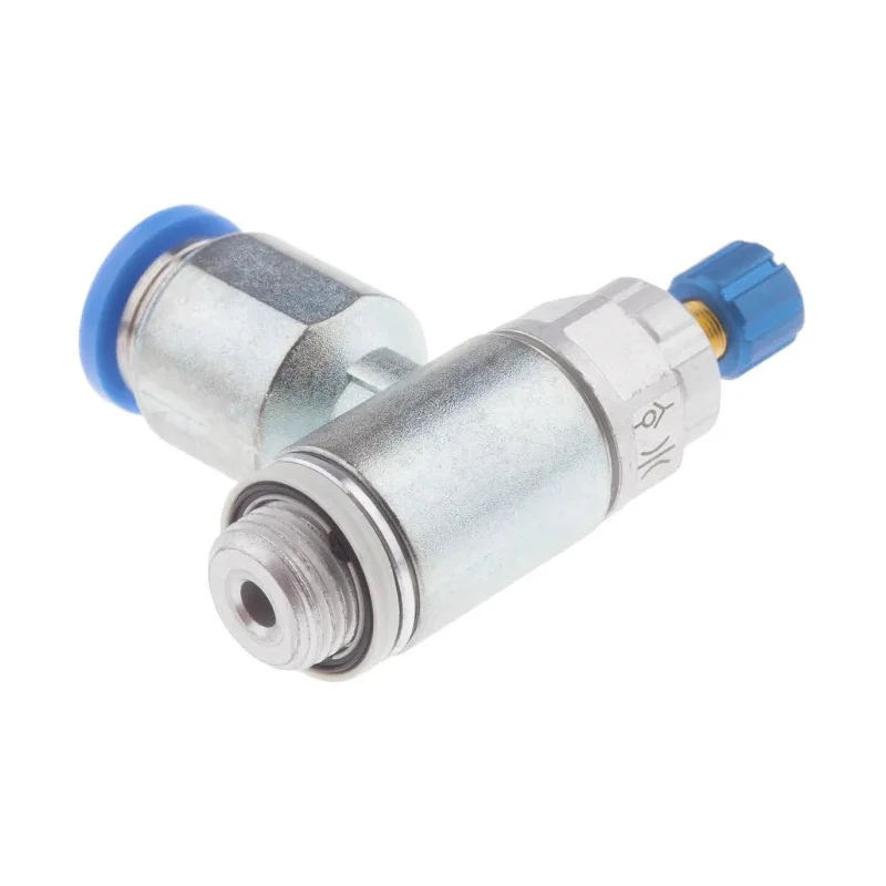 Festo GRLA Series Flow Controller Exhaust Valve Nickel Plated Brass Stainless Steel, 534337, Threaded GRLA-1/8-QS-8-RS-D