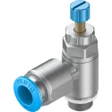 Festo GRLA Series Flow Controller Exhaust Valve Nickel Plated Brass Stainless Steel, 534337, Threaded GRLA-1/8-QS-8-RS-D