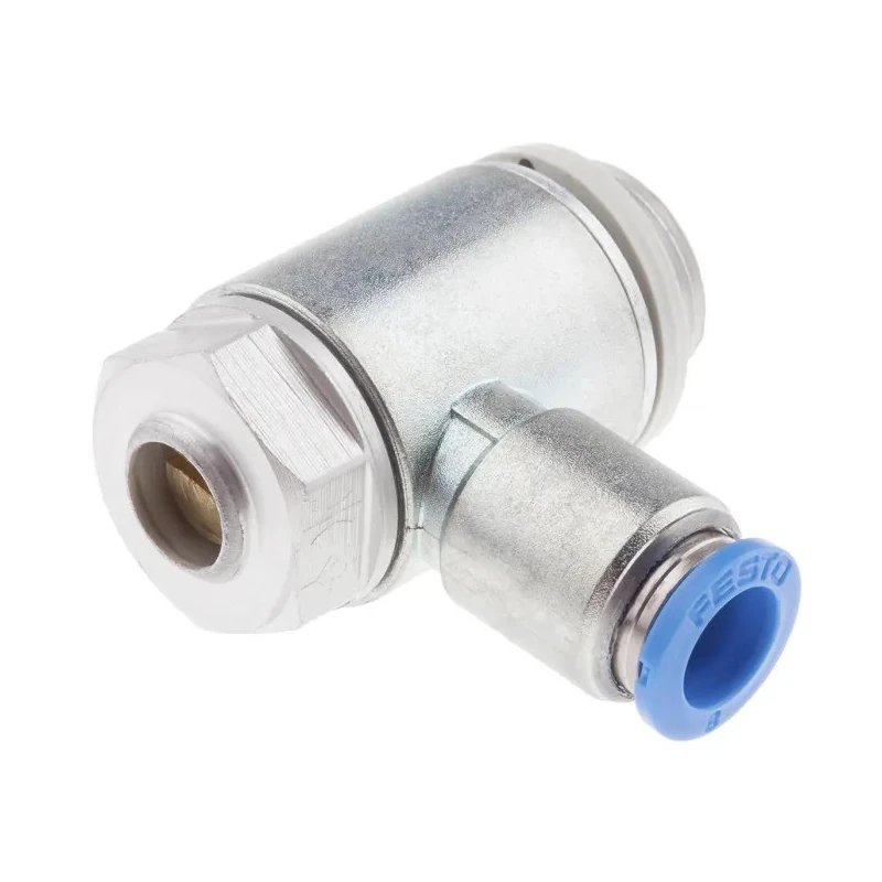 Festo GRLA Series Flow Controller Exhaust Valve Threaded ISO 1179-1 and ISO 228-1, 1 Bar Max Pressure GRLA-3/8-QS-8-D