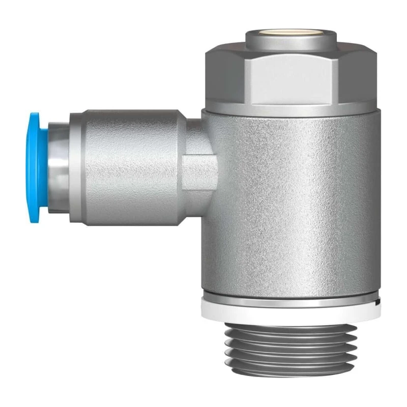 Festo GRLA Series Flow Controller Exhaust Valve Threaded ISO 1179-1 and ISO 228-1, 1 Bar Max Pressure GRLA-3/8-QS-8-D