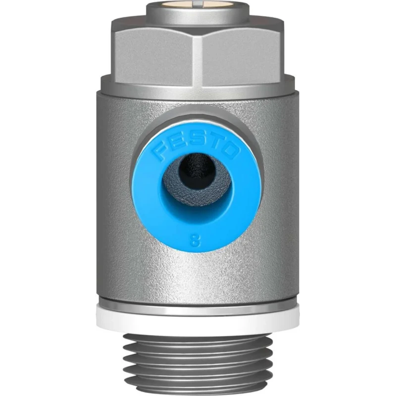 Festo GRLA Series Flow Controller Exhaust Valve Threaded ISO 1179-1 and ISO 228-1, 1 Bar Max Pressure GRLA-3/8-QS-8-D