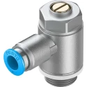 Festo GRLA Series Flow Controller Exhaust Valve Threaded ISO 1179-1 and ISO 228-1, 1 Bar Max Pressure GRLA-3/8-QS-8-D