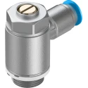 Festo GRLA Series Flow Controller Exhaust Valve Threaded ISO 1179-1 and ISO 228-1, 1 Bar Max Pressure GRLA-3/8-QS-8-D