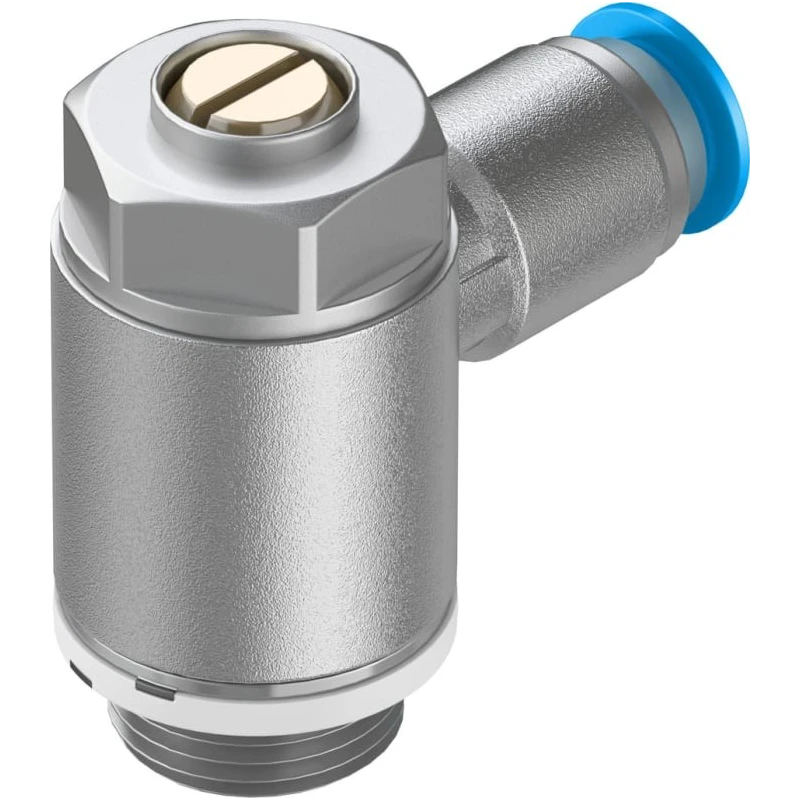 Festo GRLA Series Flow Controller Exhaust Valve Threaded ISO 1179-1 and ISO 228-1, 1 Bar Max Pressure GRLA-3/8-QS-8-D