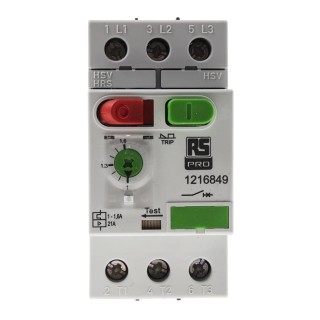 RS PRO Motor Protection Circuit Breaker 1 to 1.6 A Current Rating, 690V, 3 Poles, Thermal Magnetic Release, IP20 121-6849