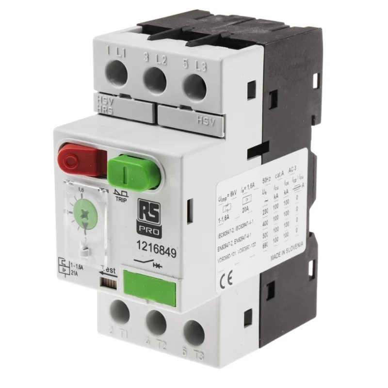 RS PRO Motor Protection Circuit Breaker 1 to 1.6 A Current Rating, 690V, 3 Poles, Thermal Magnetic Release, IP20 121-6849