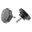 RS PRO Black Multiple Lobes Clamping Knob with M8 Threaded Stud, 44 mm Diameter, 20 mm Thread Length 686-115