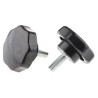 RS PRO Black Multiple Lobes Clamping Knob with M8 Threaded Stud, 44 mm Diameter, 20 mm Thread Length 686-115