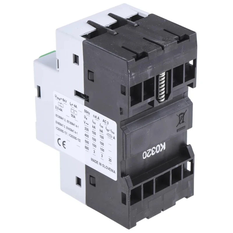 RS PRO 3-Pole Motor Protection Circuit Breaker 2.5-4A 690V IP40, IP20 MS32 Series 121-6851