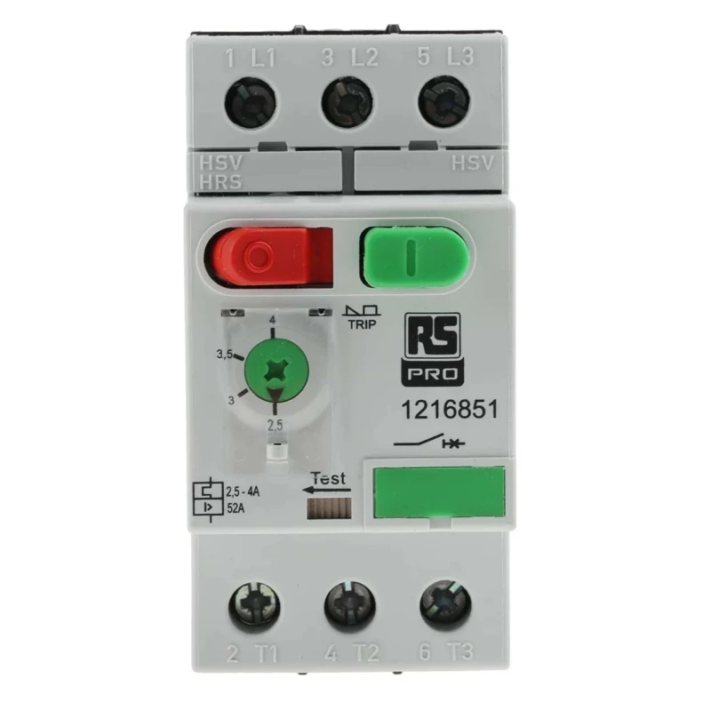 RS PRO 3-Pole Motor Protection Circuit Breaker 2.5-4A 690V IP40, IP20 MS32 Series 121-6851