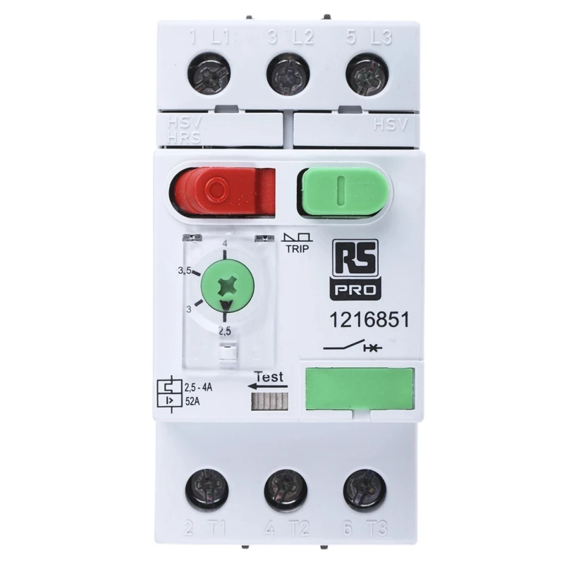 RS PRO 3-Pole Motor Protection Circuit Breaker 2.5-4A 690V IP40, IP20 MS32 Series 121-6851