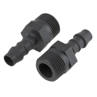 RS PRO Hose Connector Nylon Male BSP Threaded 8 mm ID 3/8 in x 1/4 in Black 795-152