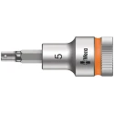 Wera 5 mm Hexagon Hex Socket with 1/2 in Drive, Chrome Vanadium Steel, 21.5mm Overall Length 05003821001