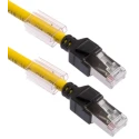 Omron XS6 Cat6a Shielded Screened Low Smoke Zero Halogen Ethernet Cable 4 Core Yellow 1 m 