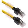 Omron XS6 Cat6a Shielded Screened Low Smoke Zero Halogen Ethernet Cable 4 Core Yellow 1 m
