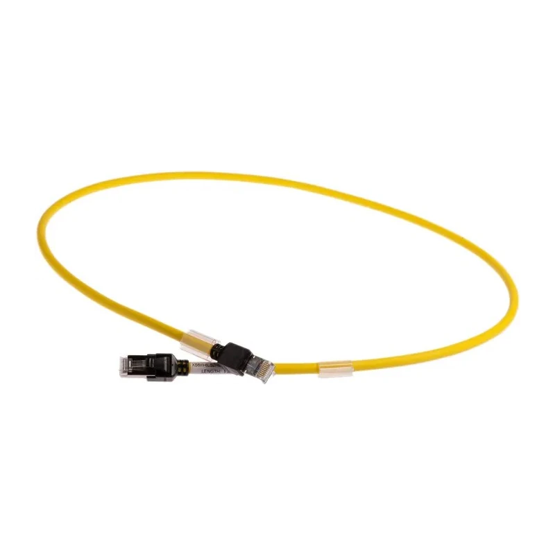 Omron XS6 Cat6a Shielded Screened Low Smoke Zero Halogen Ethernet Cable 4 Core Yellow 1 m 