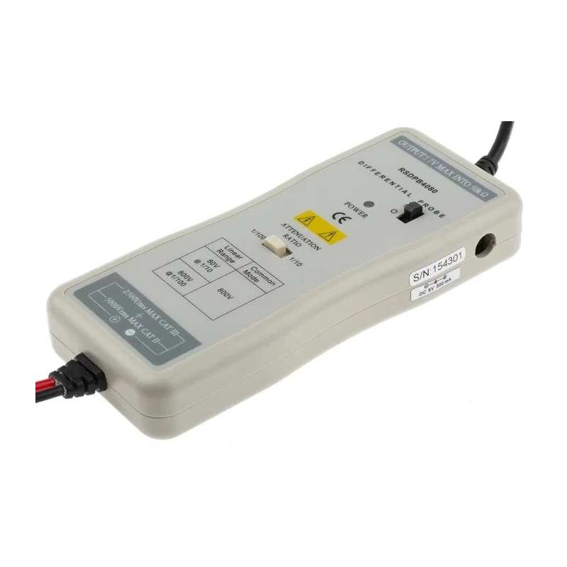 RS PRO High Voltage Differential Oscilloscope Probe 50 MHz Bandwidth 1.5kV CAT III 5ns Rise Time Model 123-6478