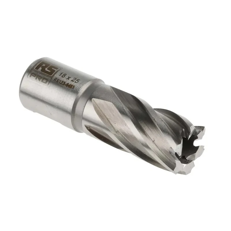 RS PRO High-Speed Steel Magnetic Drill Bit 18 mm Cutter Diameter 25 mm Cutting Depth Straight Flute Bright Finish 123-8483
