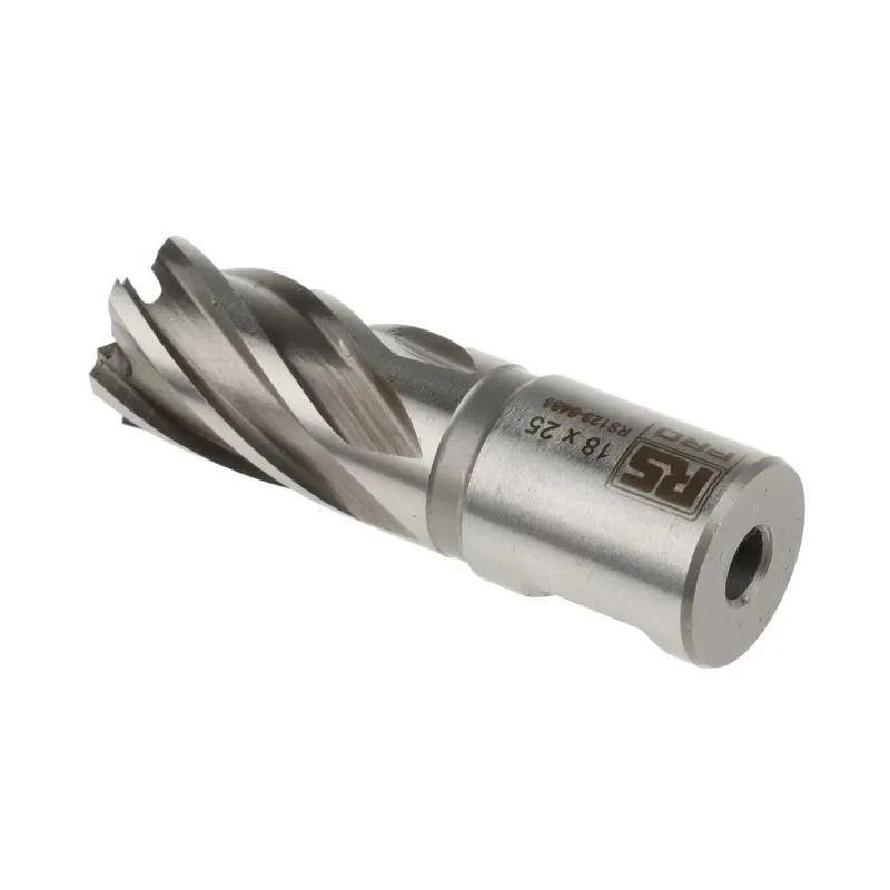 RS PRO High-Speed Steel Magnetic Drill Bit 18 mm Cutter Diameter 25 mm Cutting Depth Straight Flute Bright Finish 123-8483