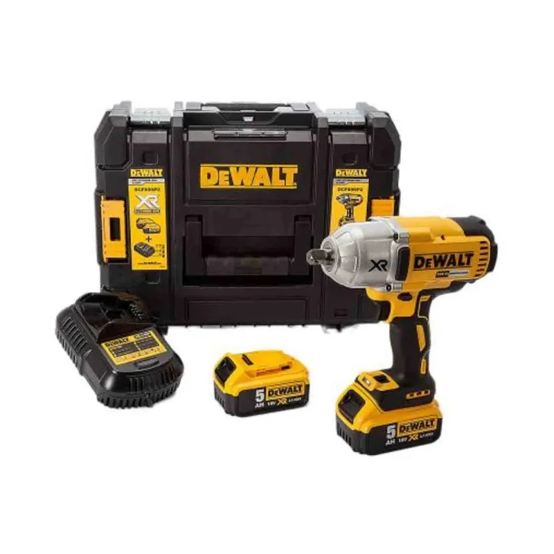 DeWALT 1/2 in 18V Brushless High Torque Impact Wrench 610W, 5 Ah Battery Capacity DCF899P2-GB