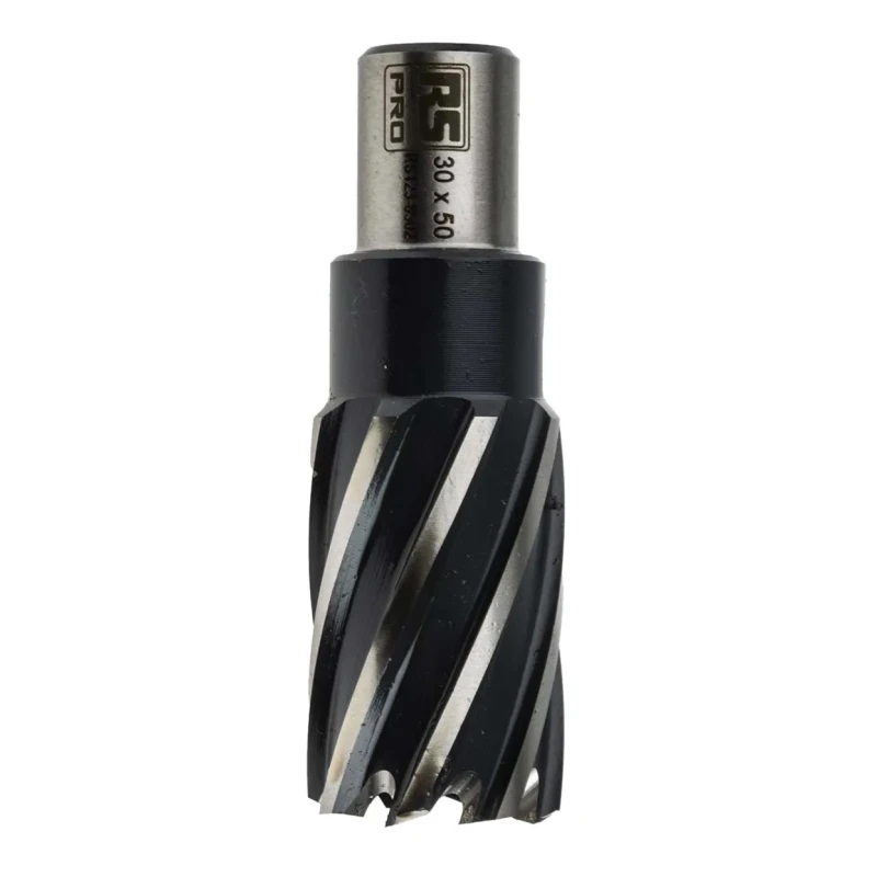 RS PRO HSS Magnetic Drill Bit 30 mm Cutter Diameter 50 mm Cutting Depth Straight Flute Bright Finish 19.05 mm Shank 123-8502