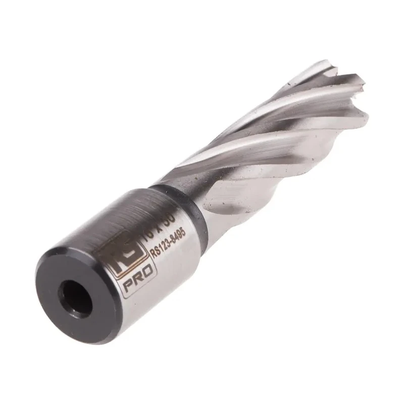 RS PRO HSS Magnetic Drill Bit 16 mm Cutting Diameter, 50 mm Cutting Depth, Straight Flute, Bright Finish 123-8495