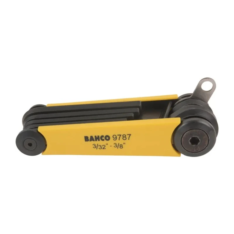 Bahco 7 Piece Folding Imperial Hex Key Set, Hex Size 2.38 to 9.53 mm TAHBE-9787
