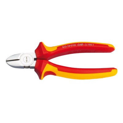 RS PRO VDE 1000V Approved Diagonal Side Cutter 180mm Overall Length 24mm Jaw Length Special Steel Jaw Bi-Metal 125-3070