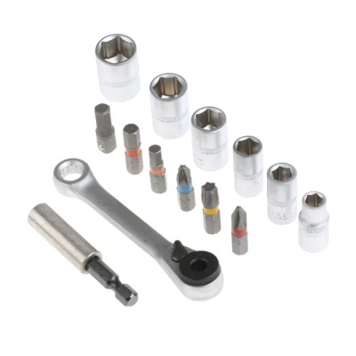 RS PRO 24 Piece Nut Driver Set Torq Phillips Hex Socket Pozidriv Stainless Steel 1/4 in Drive 125-0442