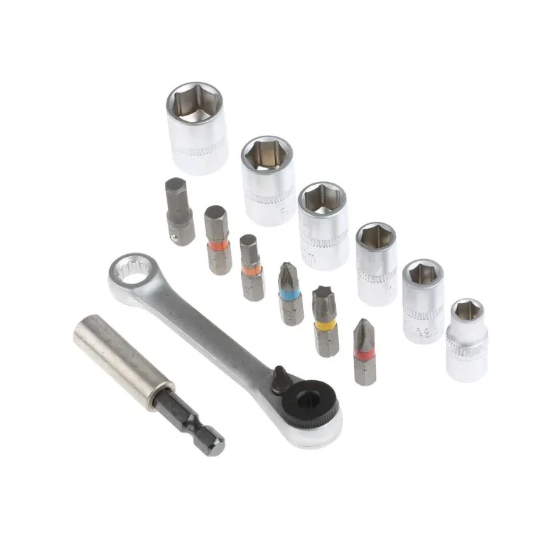 RS PRO 24 Piece Nut Driver Set Torq Phillips Hex Socket Pozidriv Stainless Steel 1/4 in Drive 125-0442