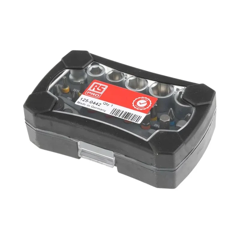 RS PRO 24 Piece Nut Driver Set Torq Phillips Hex Socket Pozidriv Stainless Steel 1/4 in Drive 125-0442