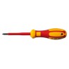 RS PRO Insulated Pozidriv Screwdriver PZ1 Tip 80 mm Blade Chrome Vanadium Steel VDE 1000V Approved 180mm Overall 125-3086