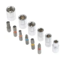 RS PRO 24 Piece Nut Driver Set Torq Phillips Hex Socket Pozidriv Stainless Steel 1/4 in Drive 125-0442