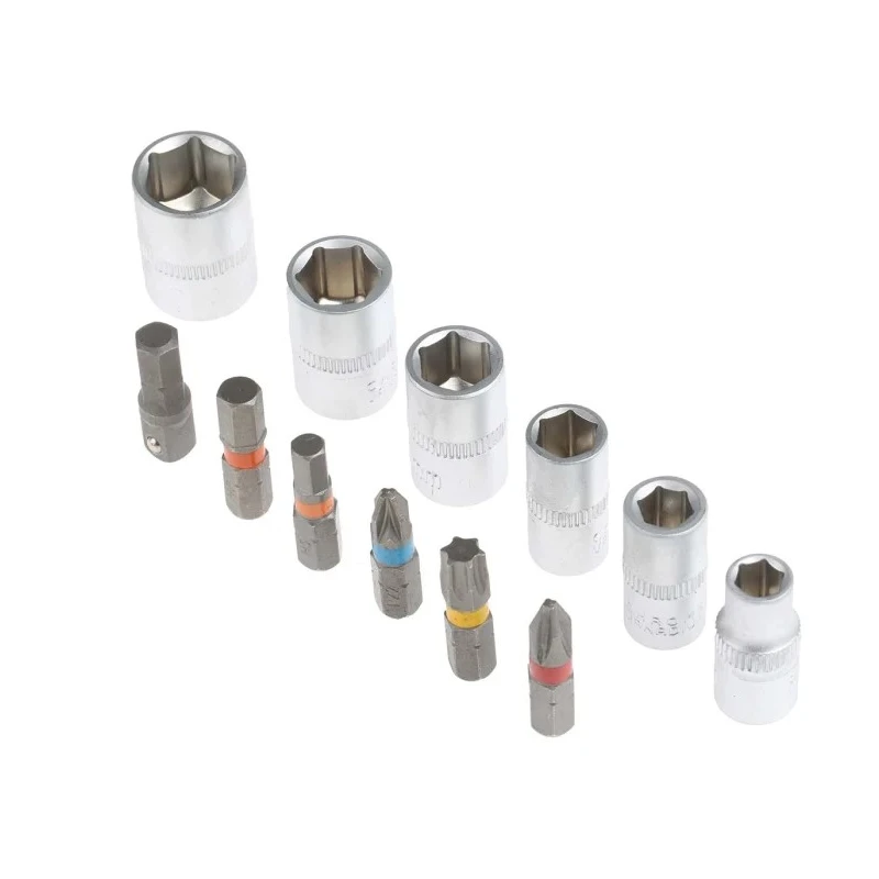RS PRO 24 Piece Nut Driver Set Torq Phillips Hex Socket Pozidriv Stainless Steel 1/4 in Drive 125-0442