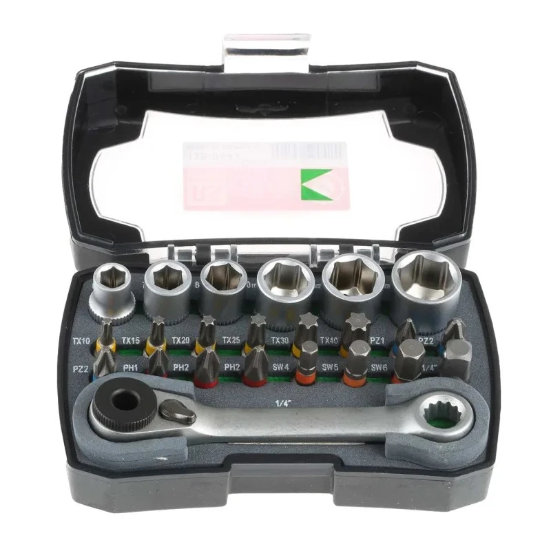RS PRO 24 Piece Nut Driver Set Torq Phillips Hex Socket Pozidriv Stainless Steel 1/4 in Drive 125-0442