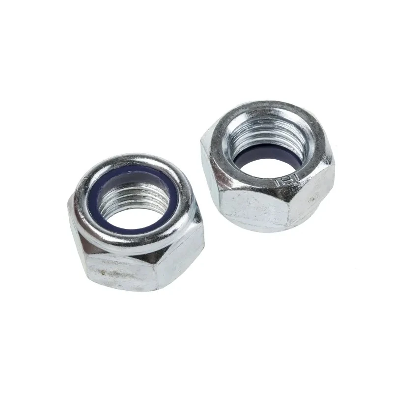 RS PRO Bright Zinc Steel Nylon Insert Locknut M10 DIN 985 17mm Width 6.50mm Height 122-4374