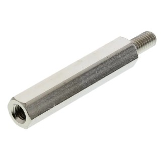 HARWIN M3 Brass Hex Standoff, 25 mm Body Length, 6 mm Stud Length R30-3002502