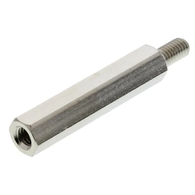 HARWIN M3 Brass Hex Standoff, 25 mm Body Length, 6 mm Stud Length R30-3002502