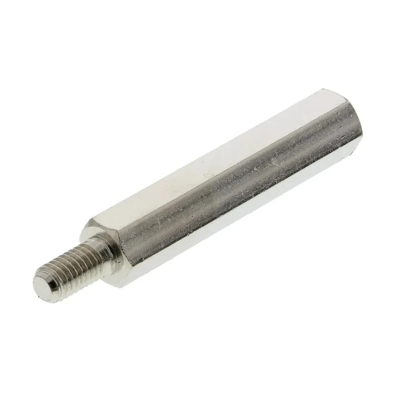HARWIN M3 Brass Hex Standoff, 25 mm Body Length, 6 mm Stud Length R30-3002502