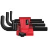 Wera 9 Piece L Metric Hex Key Set, Hex Size 1.5 to 10 mm, Long Arm, Black Finish 05021737001